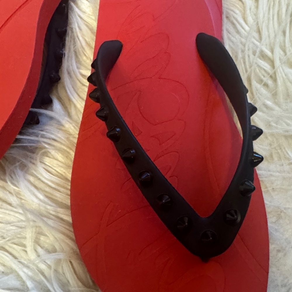 Christian Louboutin Red Sandals with Black Straps size 36 - Picture 7 of 7